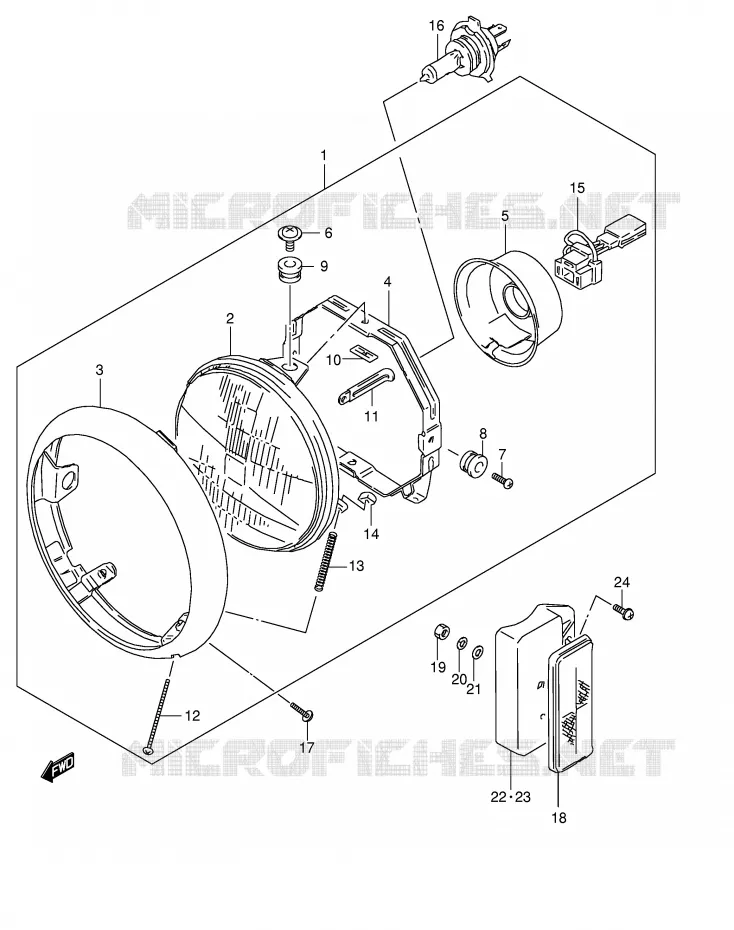 HEADLIGHT Suzuki MOTO 650 BOULEVARD 2008  LS650K8(E3/E28)