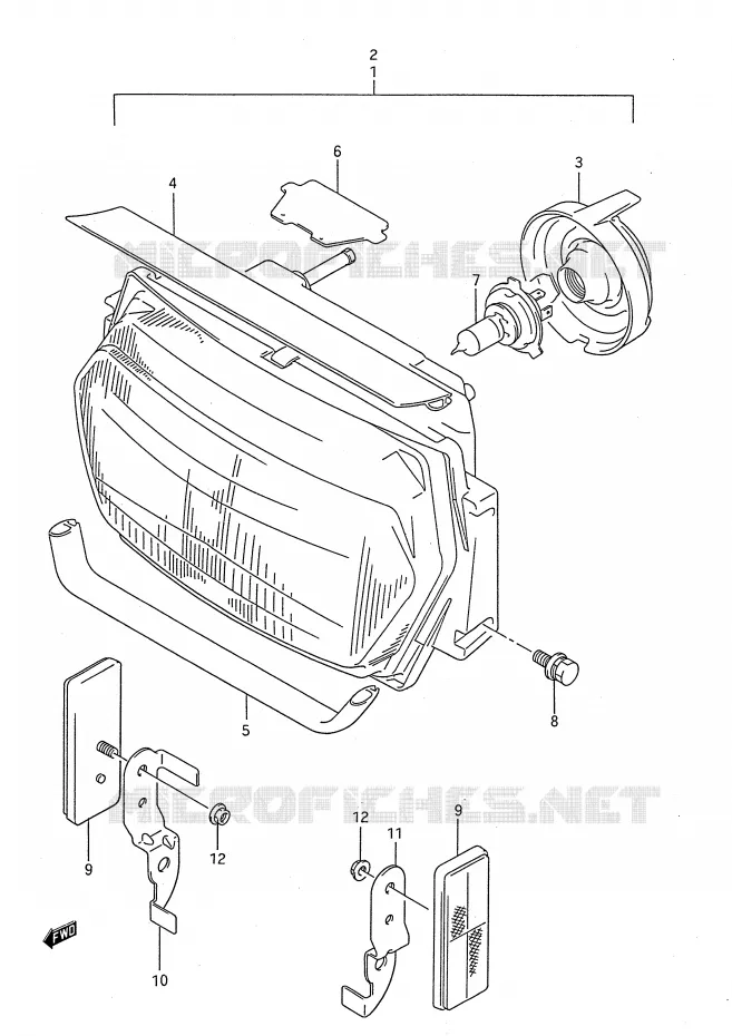 HEADLIGHT Suzuki MOTO 750 GSX-F 1993  GSX750FP(E28)