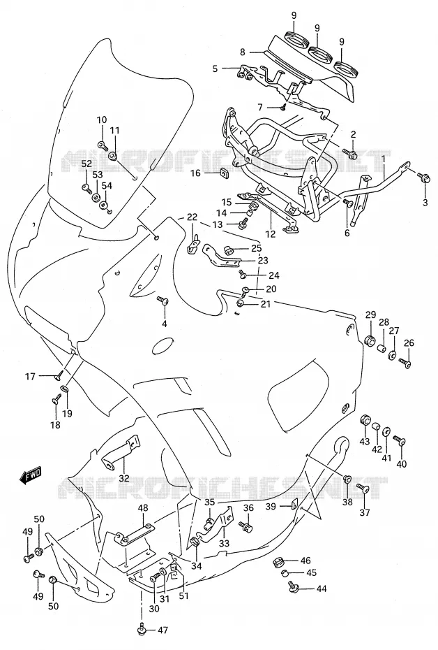 INSTALLATION PARTS Suzuki MOTO 600 GSX-F 1992  GSX600FUN(E28)