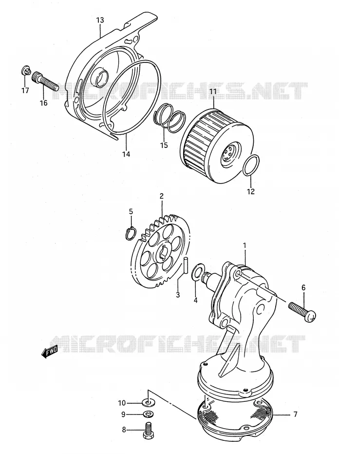 OIL PUMP Suzuki MOTO 650 BOULEVARD 1989  LS650FK(E28)
