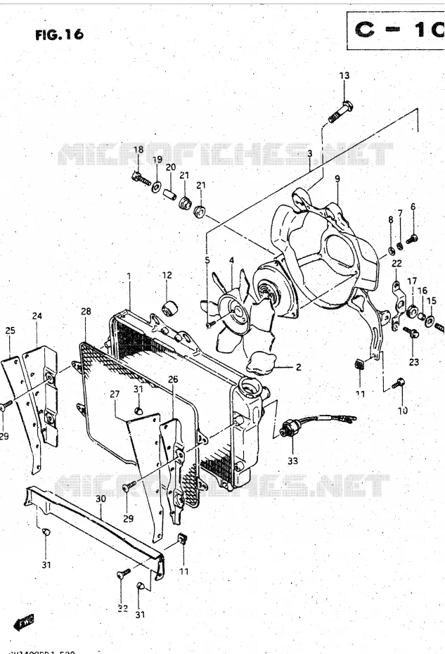 RADIATOR Suzuki MOTO 1400 CAVALCADE 1987  GV1400GDH(DG-DJ/CJ)