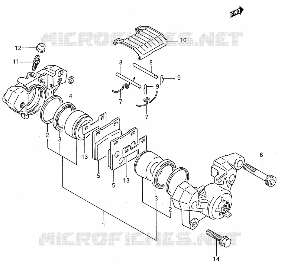 REAR CALIPER (MODEL J) Suzuki MOTO 600 GSX-F 1995  GSX600FS(E28)