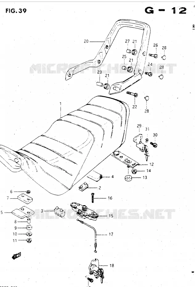 SEAT (MODEL Z) Suzuki MOTO 500 GSX-E 1985  GSX500ESF(E39)