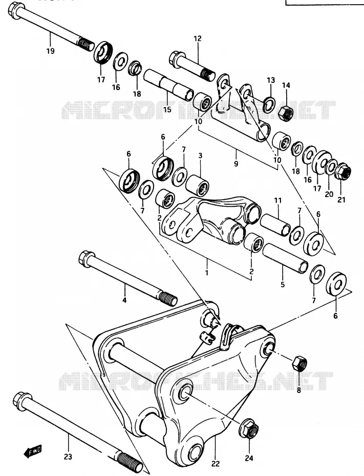 SHOCK ABSORBER LINKAGE (MODEL D) Suzuki MOTO 750 GSX-E 1984  GSX750ESE(D/E)