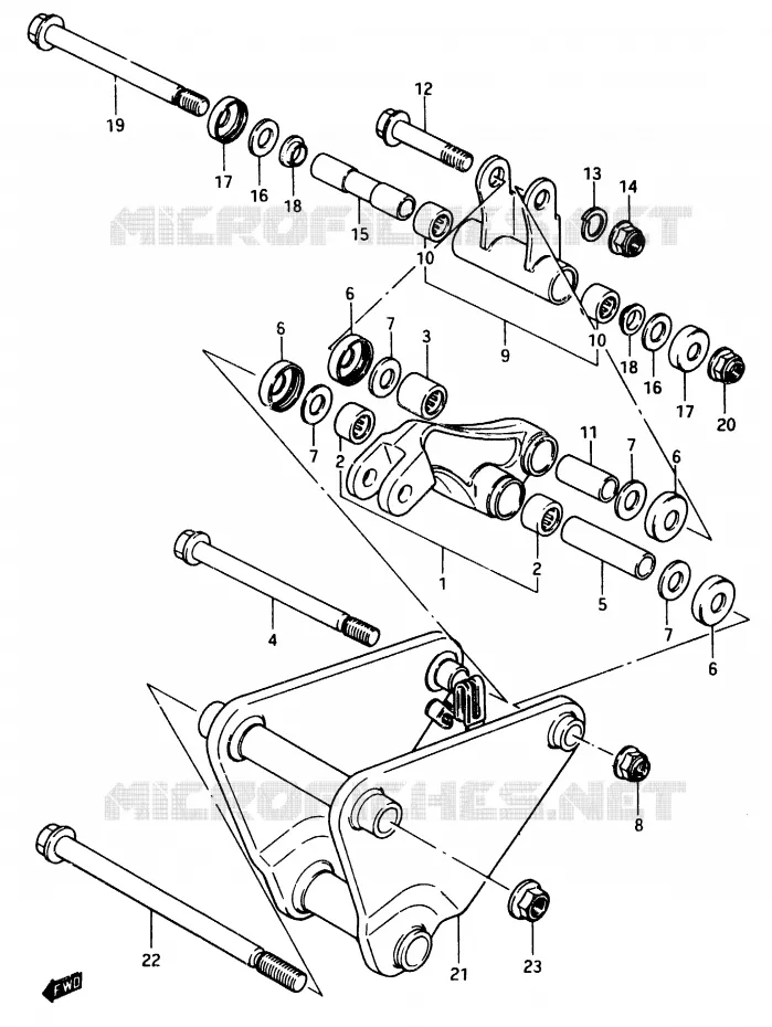 SHOCK ABSORBER LINKAGE (MODEL E) Suzuki MOTO 750 GSX-E 1984  GSX750EE(D/E)