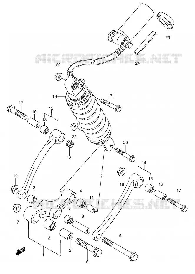 SHOCK ABSORBER LINKAGE (SEE NOTE) Suzuki MOTO 750 GSX-F 1993  GSX750FP(E2)