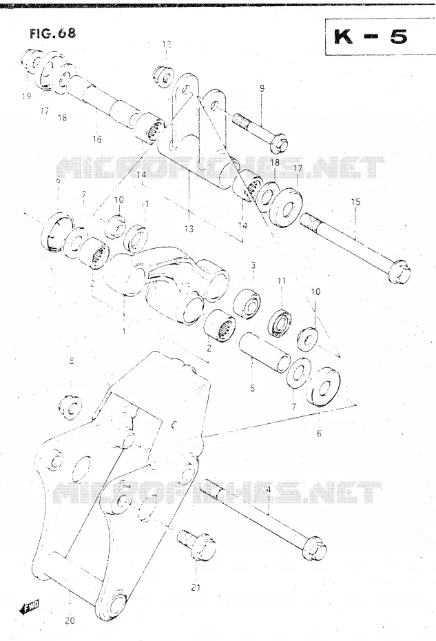 SHOCK ABSORBER LINKAGE Suzuki MOTO 500 GSX-E 1985  GSX500ESF(E39)