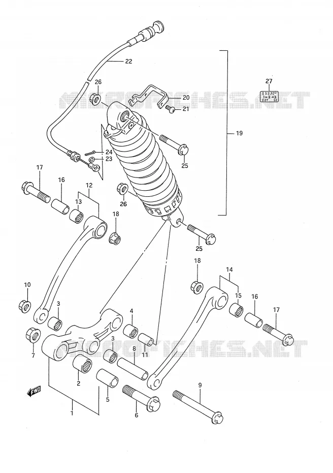 SHOCK ABSORBER LINKAGE Suzuki MOTO 750 GSX-F 1996  GSX750FT(E28)