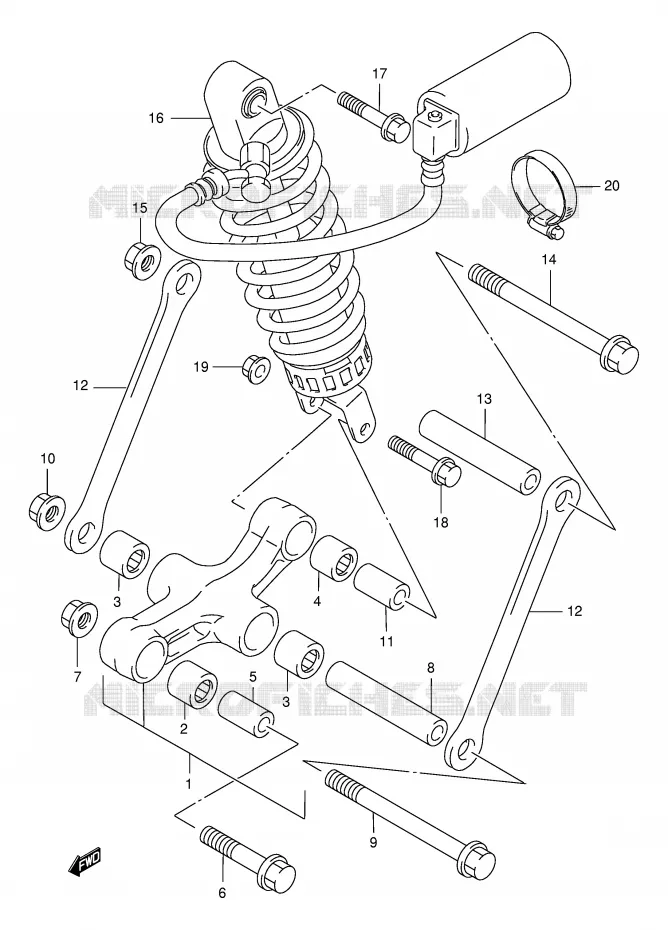SHOCK ABSORBER LINKAGE Suzuki MOTO 750 GSX-F 2003  GSX750FLK3(E2)