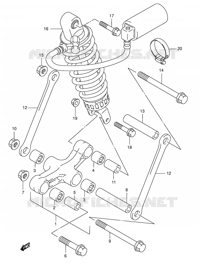 SHOCK ABSORBER LINKAGE Suzuki MOTO 750 GSX-F 2004  GSX750FK4(E2)
