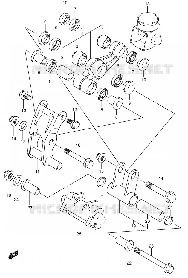 SHOCK ABSORBER LINKAGE Suzuki MOTO 80 JR 2005  JR80K5(P3/P28)