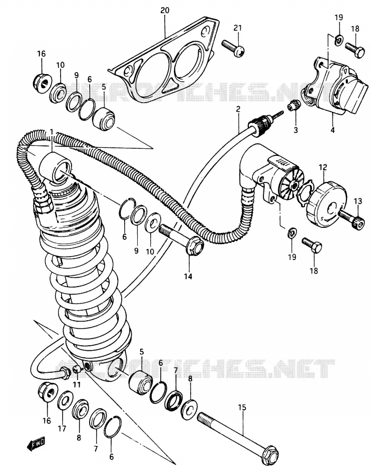 SHOCK ABSORBER Suzuki MOTO 750 GSX-E 1985  GSX750EFF(F)