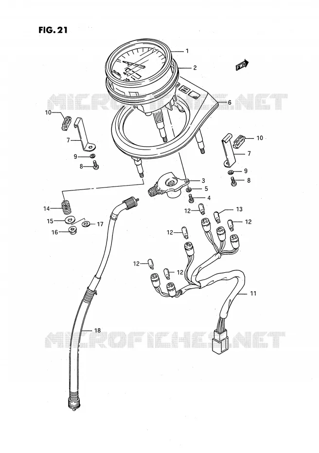 SPEEDOMETER (MODEL G/J/K/L/M) Suzuki MOTO 650 SAVAGE 1991  LS650PM(E2)
