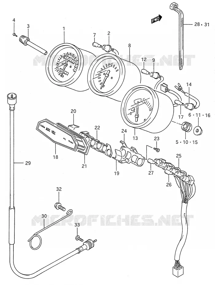 SPEEDOMETER (MODEL J) Suzuki MOTO 600 GSX-F 1991  GSX600FM(E28)