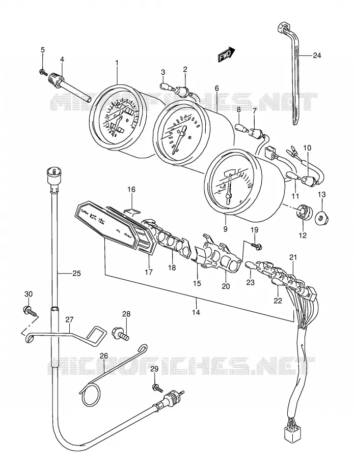 SPEEDOMETER (MODEL K/L/M/N/P/R/S) Suzuki MOTO 600 GSX-F 1995  GSX600FUS(E2)