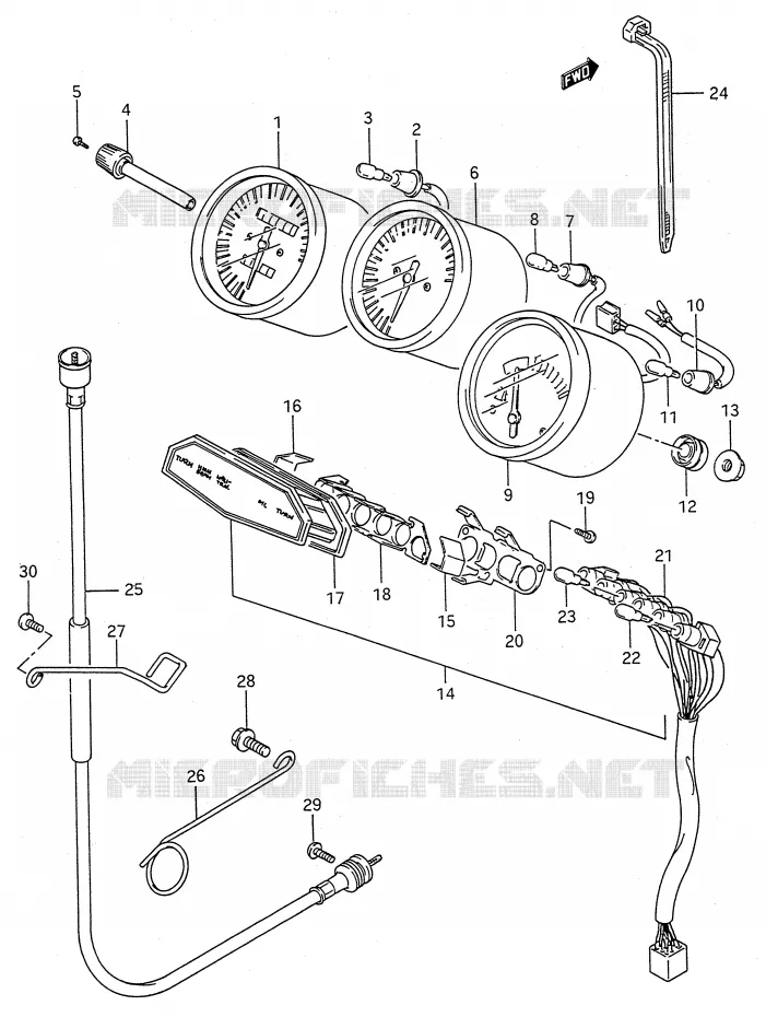 SPEEDOMETER (MODEL K/L/M/N/P/S/T) Suzuki MOTO 600 GSX-F 1992  GSX600FN(E28)