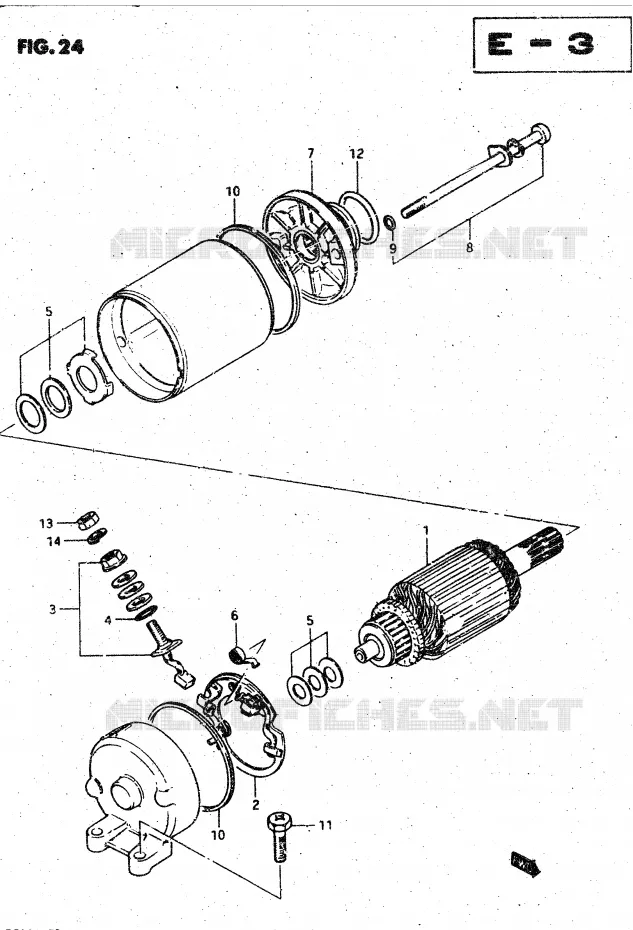 STARTER MOTOR (MODEL D) Suzuki MOTO 750 GSX-S 1983  GSX750SD(E1)