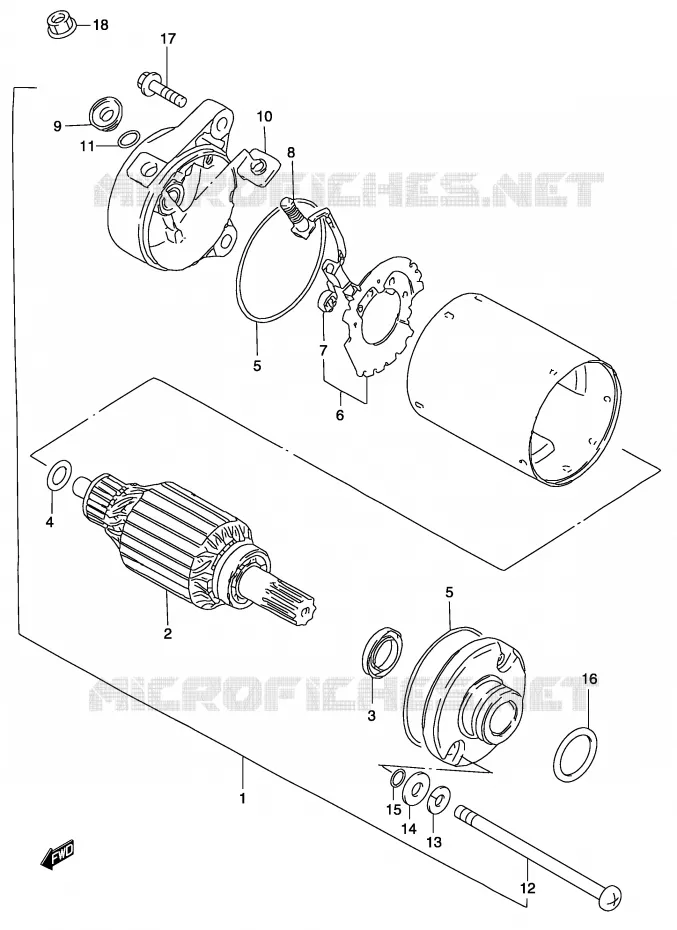 STARTER MOTOR Suzuki MOTO 250 MARAUDER 2002  GZ250K2(P34)