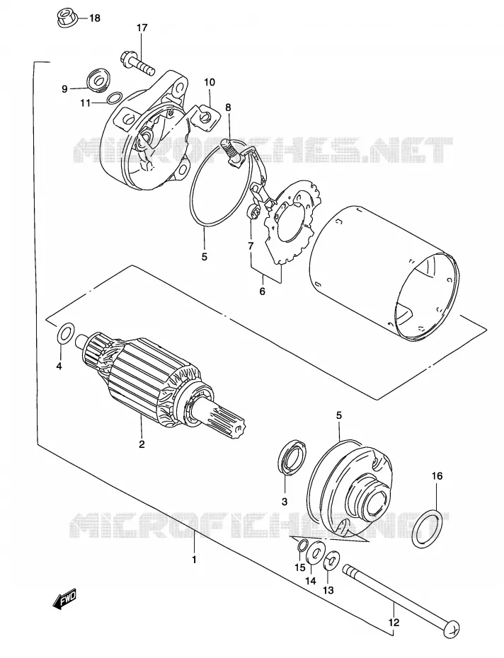 STARTER MOTOR Suzuki MOTO 250 MARAUDER 2003  GZ250LK3(P19)