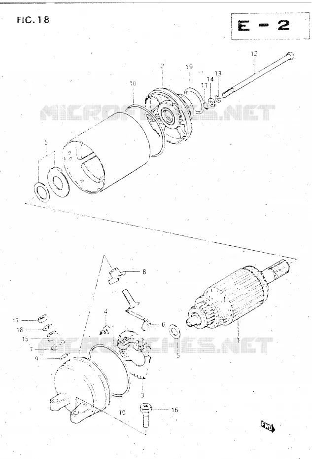 STARTER MOTOR Suzuki MOTO 500 GSX-E 1984  GSX500EE(E39)