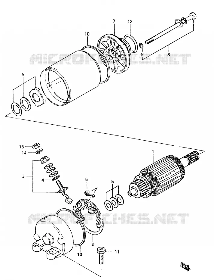 STARTER MOTOR Suzuki MOTO 750 GSX-E 1984  GSX750EFE(D/E)
