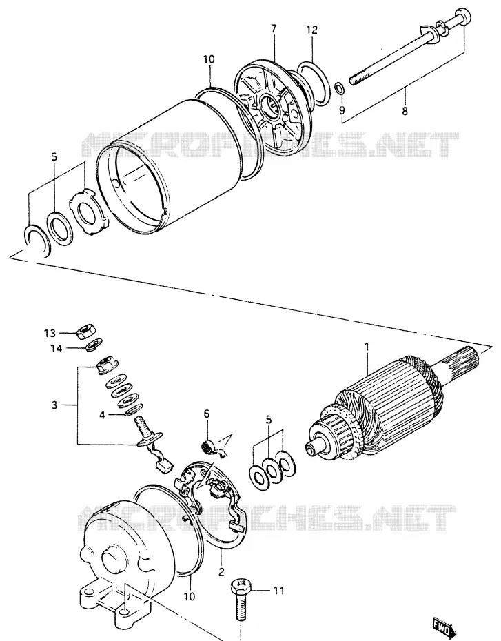STARTER MOTOR Suzuki MOTO 750 GSX-E 1986  GSX750ESG(F)