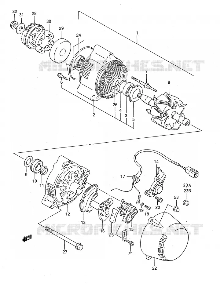 STARTER MOTOR Suzuki MOTO 750 GSX-F 1993  GSX750FP(E28)
