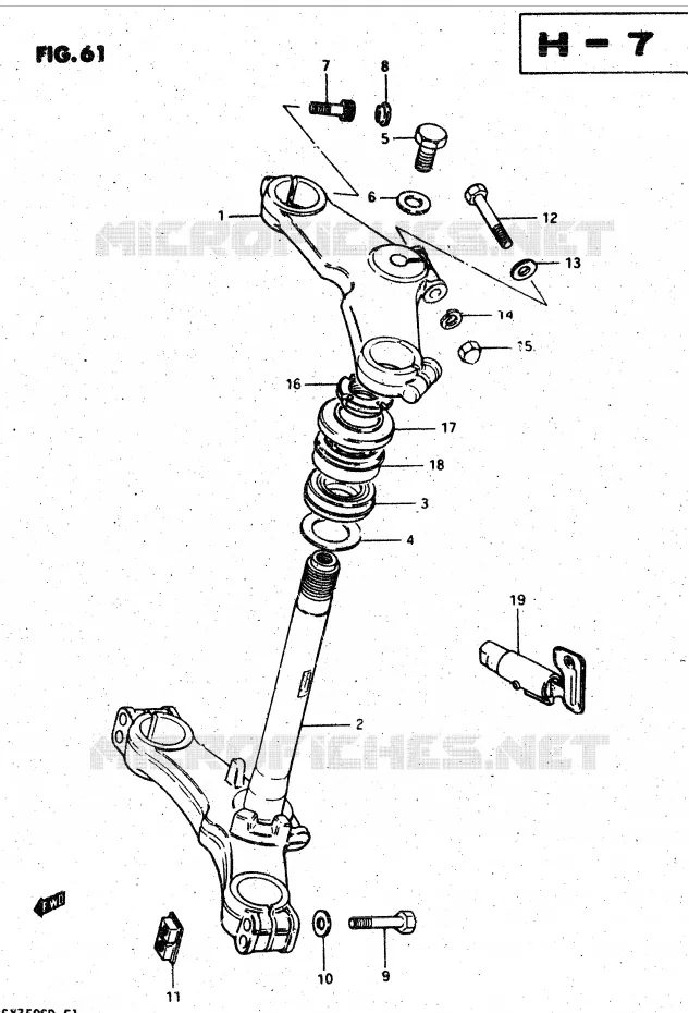 STEERING COLUMN (MODEL D) Suzuki MOTO 750 GSX-S 1982  GSX750SZ(E1)