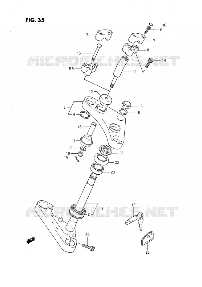 STEERING COLUMN Suzuki MOTO 650 SAVAGE 1990  LS650PL(E2)