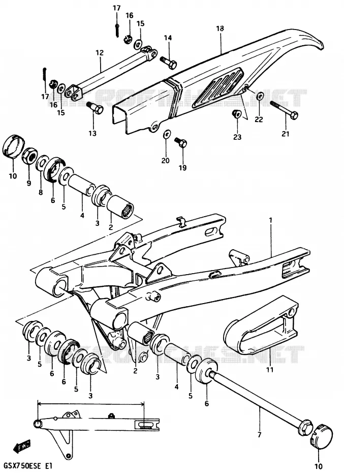 SWINGARM (MODEL D) Suzuki MOTO 750 GSX-E 1984  GSX750ESE(D/E)