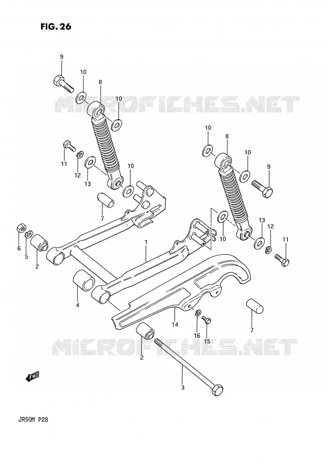 SWINGARM Suzuki MOTO 50 JR 1989  JR50K(P28)