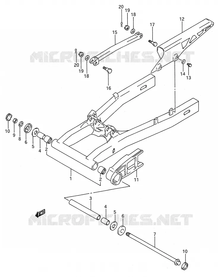 SWINGARM Suzuki MOTO 600 GSX-F 1992  GSX600FU2N(E28)