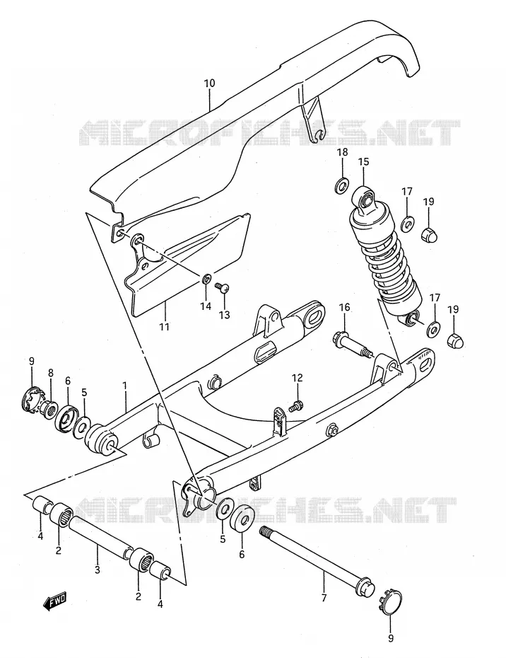 SWINGARM Suzuki MOTO 650 BOULEVARD 1989  LS650PK(E28)