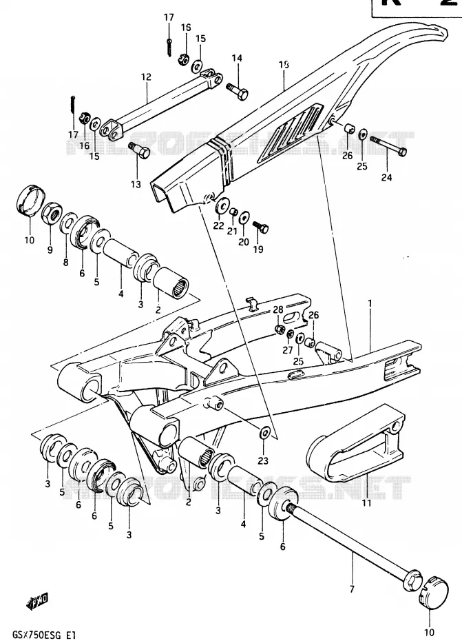 SWINGARM Suzuki MOTO 750 GSX-E 1986  GSX750ESG(F)