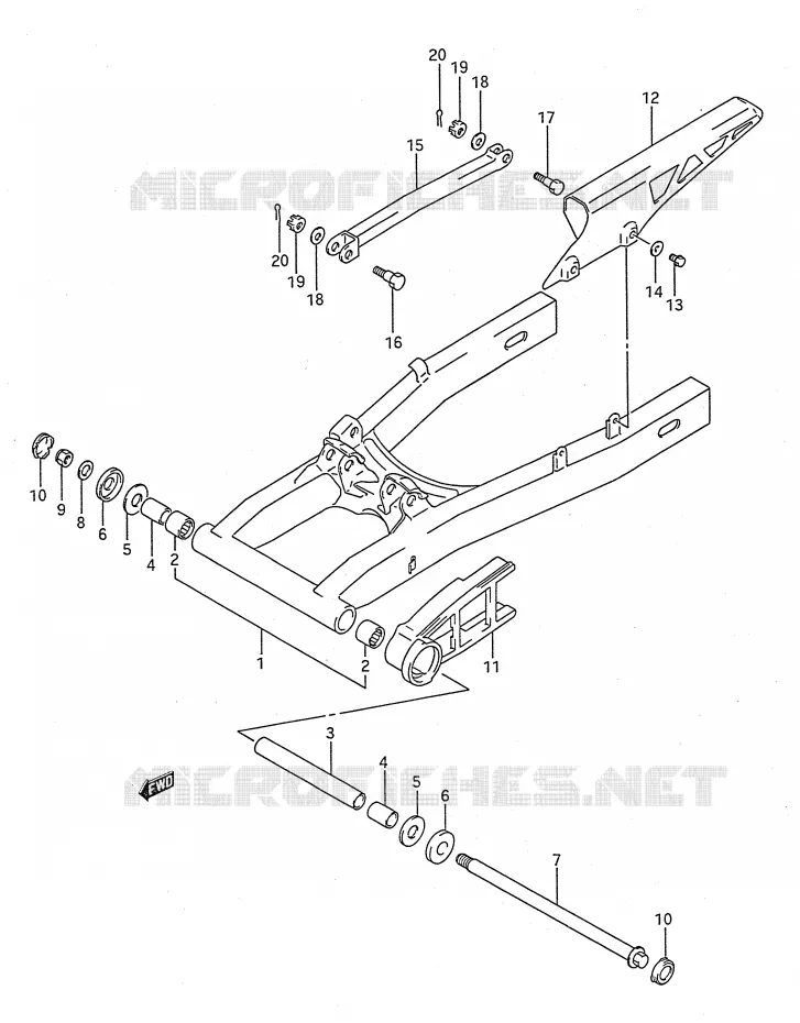 SWINGARM Suzuki MOTO 750 GSX-F 1996  GSX750FT(E28)