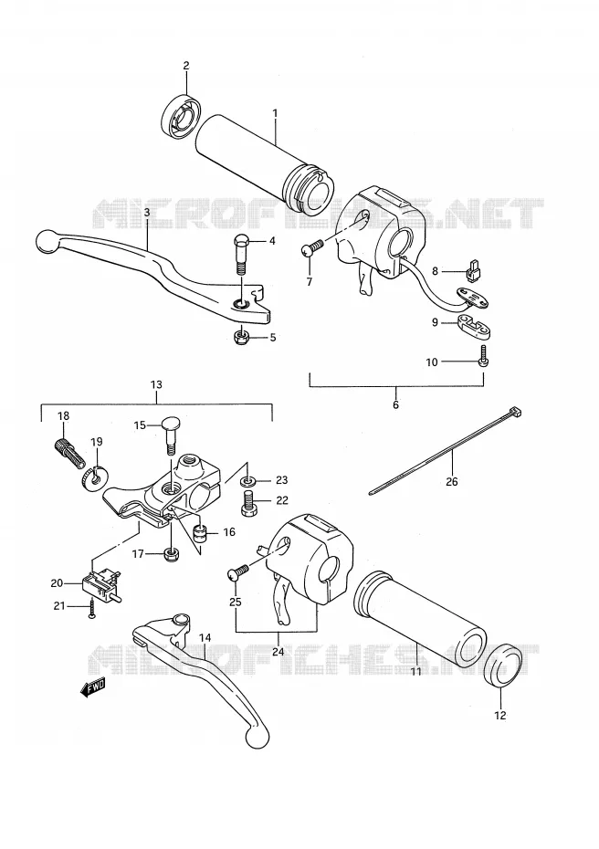 SWITCHES (MODEL G/J) Suzuki MOTO 650 BOULEVARD 1992  LS650N(E28)