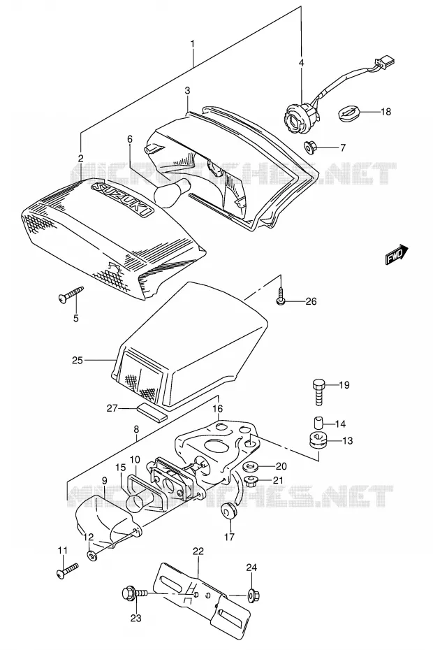 TAIL LIGHT (MODEL P/R/S/T) Suzuki MOTO 600 GSX-F 1993  GSX600FP(E2)