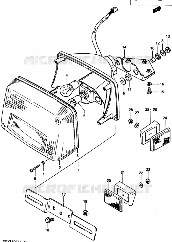 TAIL LIGHT Suzuki MOTO 750 GSX-E 1984  GSX750ESE(D/E)
