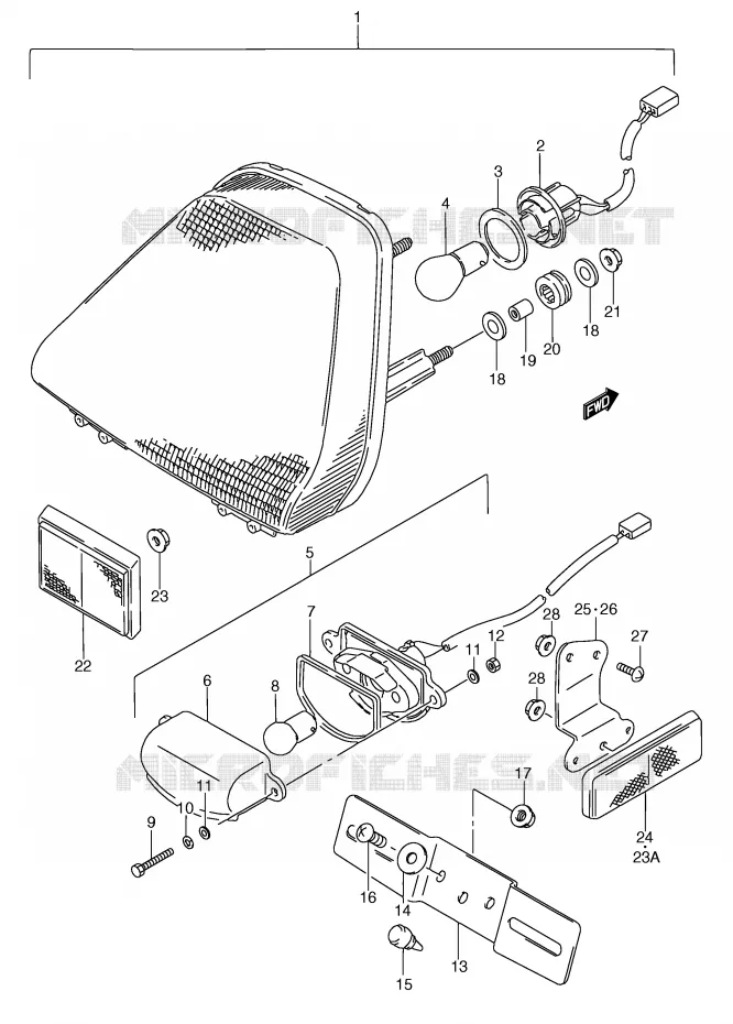 TAIL LIGHT Suzuki MOTO 750 GSX-F 1994  GSX750FR(E2)