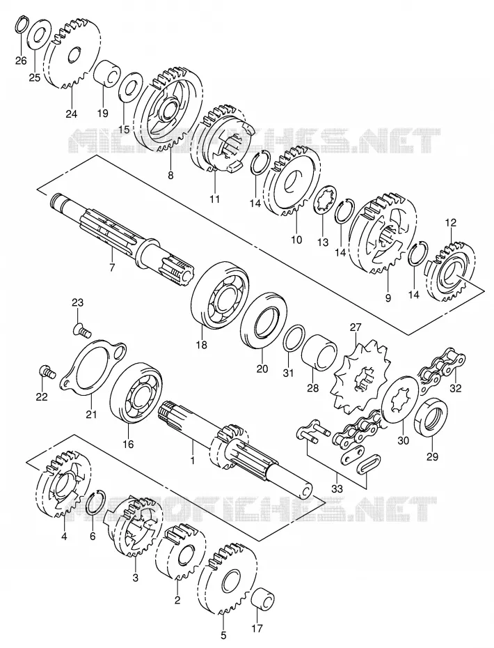 TRANSMISSION Suzuki MOTO 80 JR 2004  JR80K4(P3/P28)
