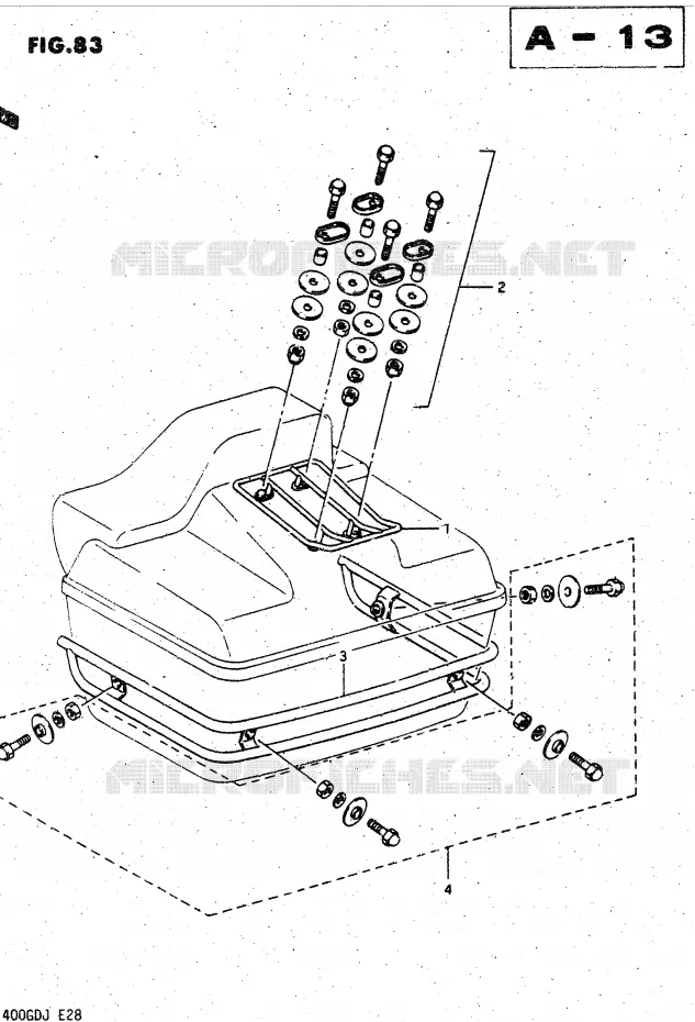 TRAVEL TRUNK RACK - TRIM SET (OPTIONAL) Suzuki MOTO 1400 CAVALCADE 1987  GV1400GDH(DG-DJ/CJ)