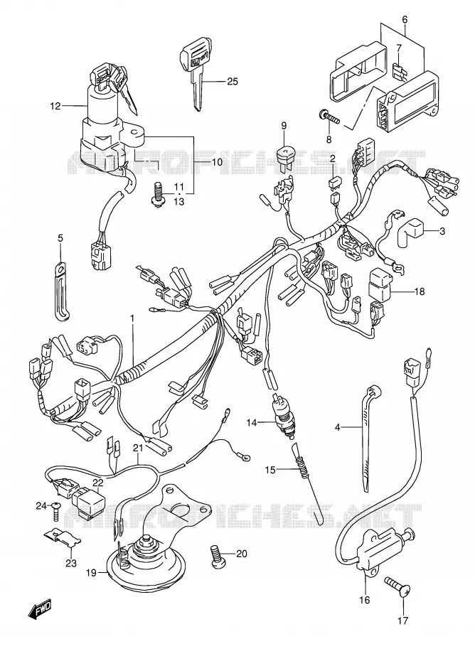 WIRING HARNESS (MODEL J/K/L/M/N/P/R) Suzuki MOTO 600 GSX-F 1996  GSX600FUT(E2)