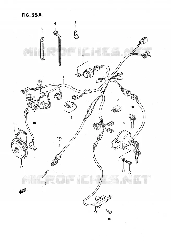WIRING HARNESS (MODEL R) Suzuki MOTO 650 SAVAGE 1988  LS650PJ(E2)