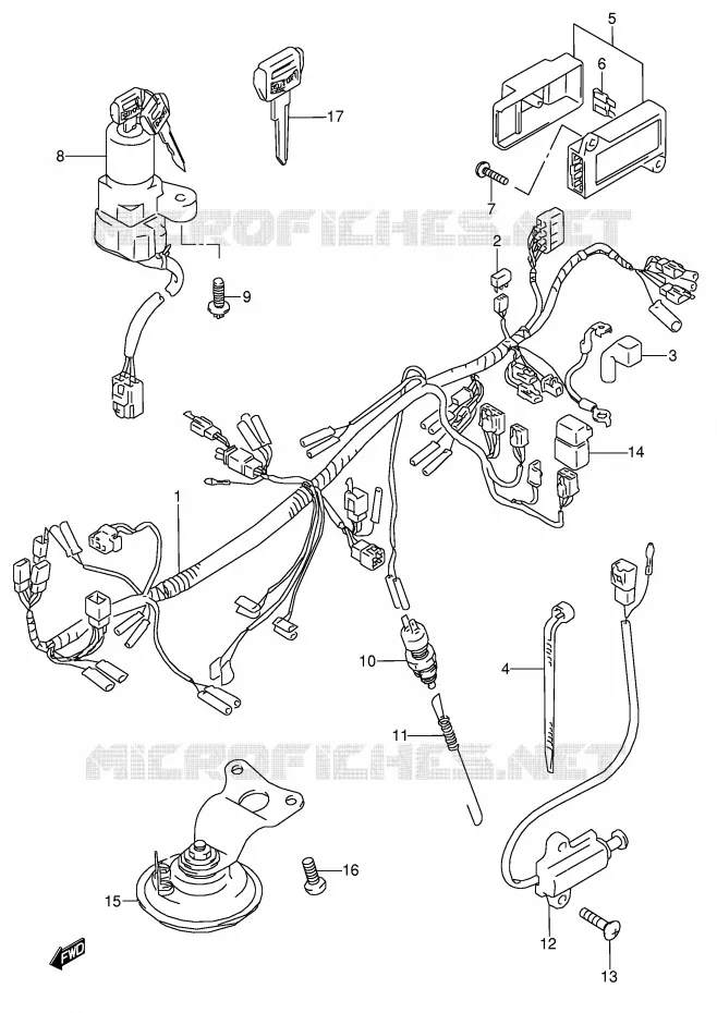 WIRING HARNESS (MODEL S) Suzuki MOTO 600 GSX-F 1990  GSX600FL(E2)