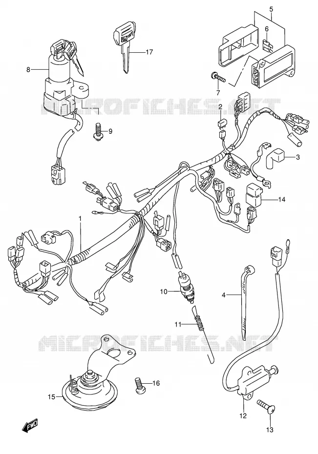 WIRING HARNESS (MODEL T) Suzuki MOTO 600 GSX-F 1989  GSX600FUK(E2)