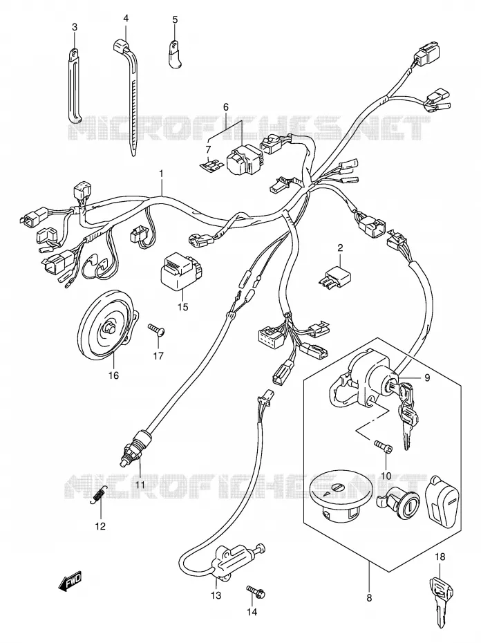 WIRING HARNESS (MODEL T/V/W/X/Y/K1/K2/K3) Suzuki MOTO 650 SAVAGE 2000  LS650PY(E3/E28)
