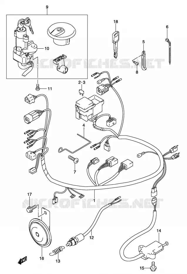WIRING HARNESS Suzuki MOTO 250 MARAUDER 2003  GZ250K3(P3)