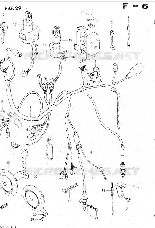 WIRING HARNESS Suzuki MOTO 500 GSX-E 1985  GSX500ESF(E39)