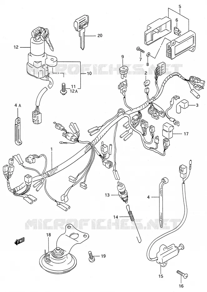 WIRING HARNESS Suzuki MOTO 600 GSX-F 1992  GSX600FU2N(E28)