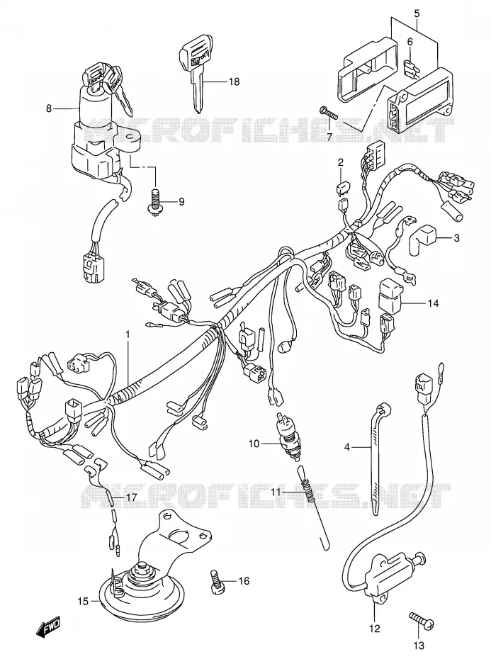 WIRING HARNESS Suzuki MOTO 600 GSX-F 1997  GSX600FU2V(E2)